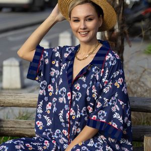 Philippa Shirt Blue Black Nature